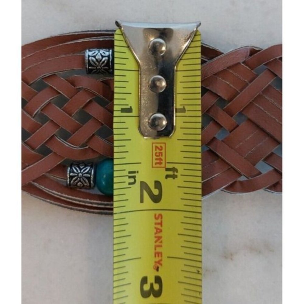 Braided Belt w/ Faux TURQUOISE Accents Women's Western Boho Southwest Sz 5 - 40" - Picture 6 of 8